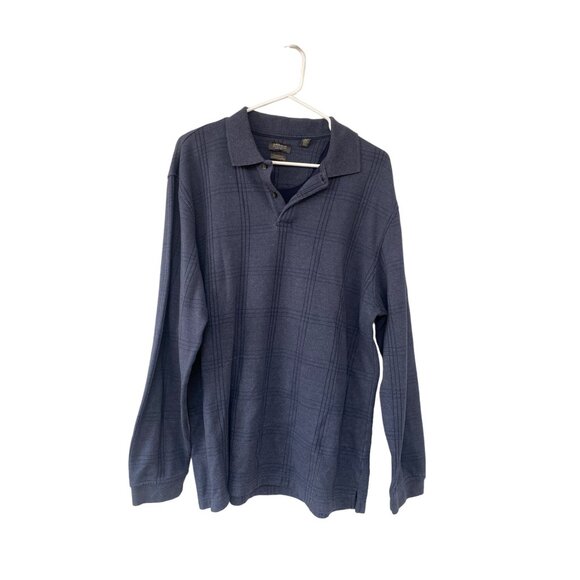 Arrow Classic-Fit Long Sleeve Polo Shirt Size L/G Navy Blue - Picture 1 of 4